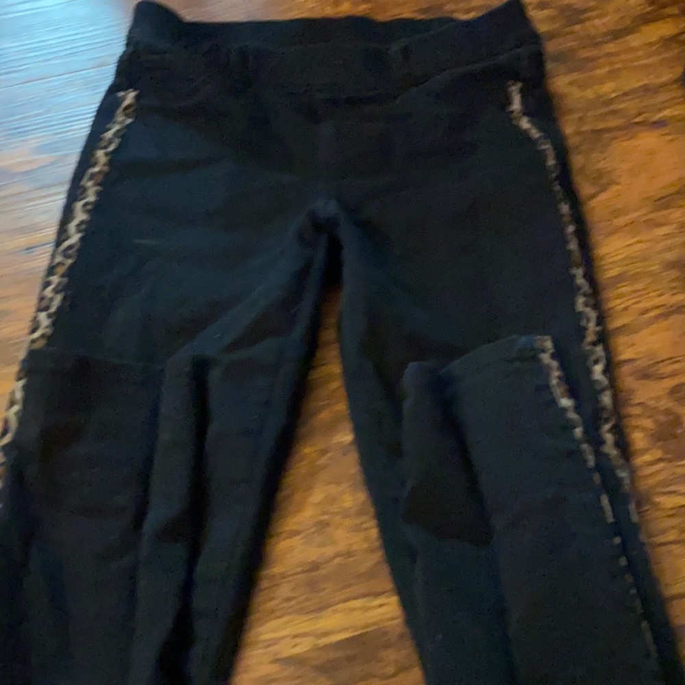 Black jeans with cheetah design